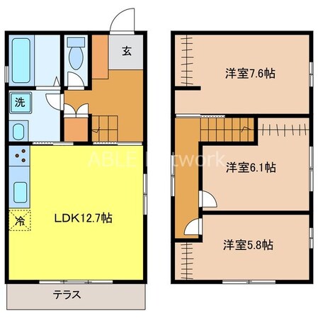 本鳥栖町戸建ての物件間取画像